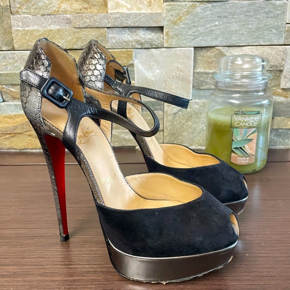 Christian Louboutin Shoes - 💥💥Authentic Christian Louboutin Cross Minetta Suede & Python Platform Pumps💥